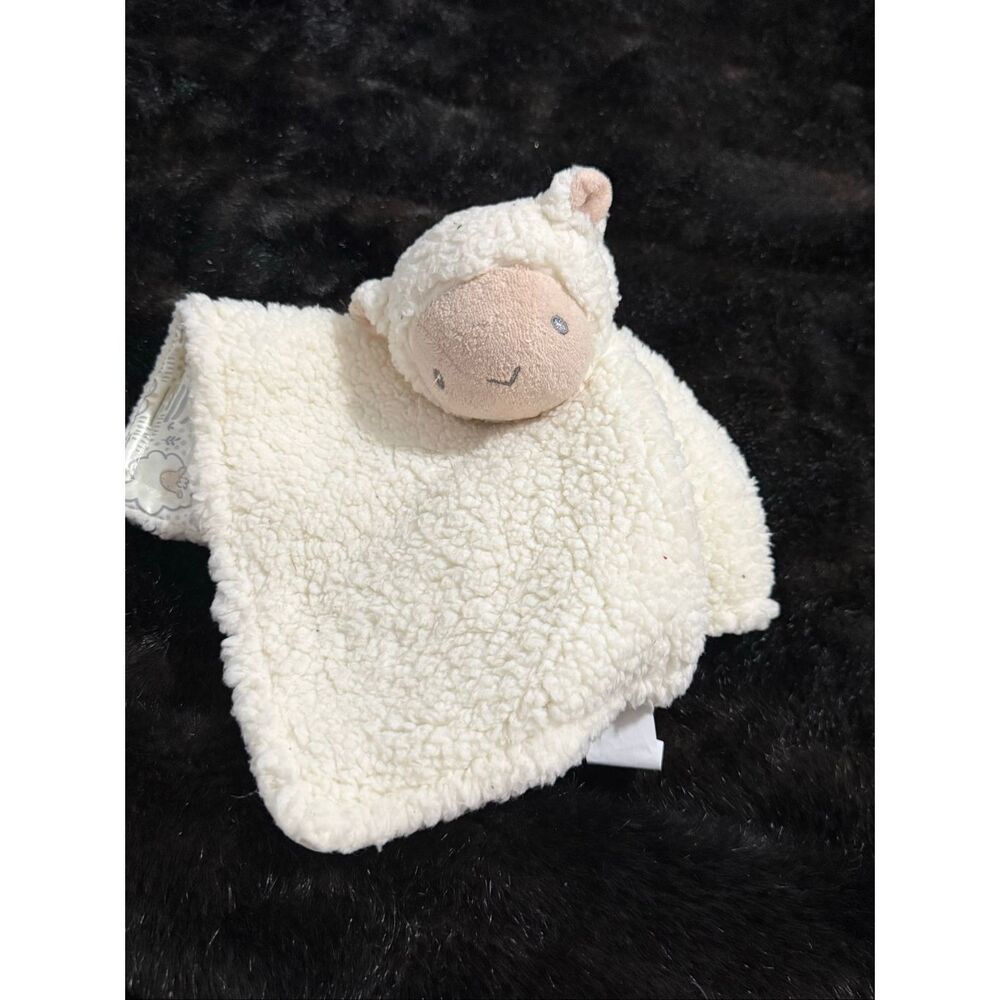 Parents Choice Lamb Blanket Buddy Sherpa Satin Security Blanket Cream 12x12